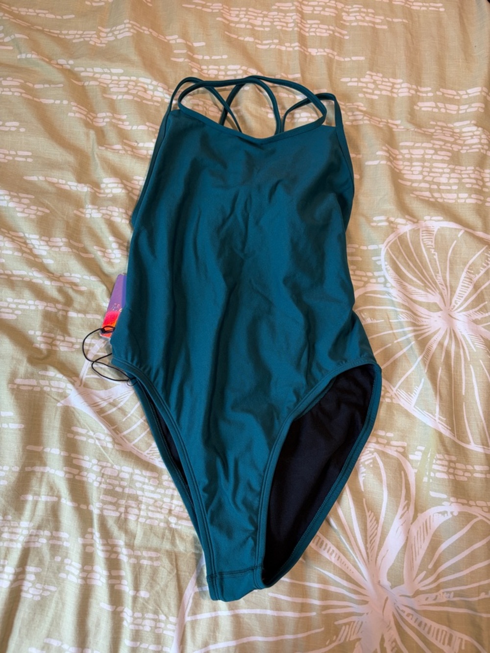 Jolyn Teal One-Piece Murray Cut Swimsuit NWT